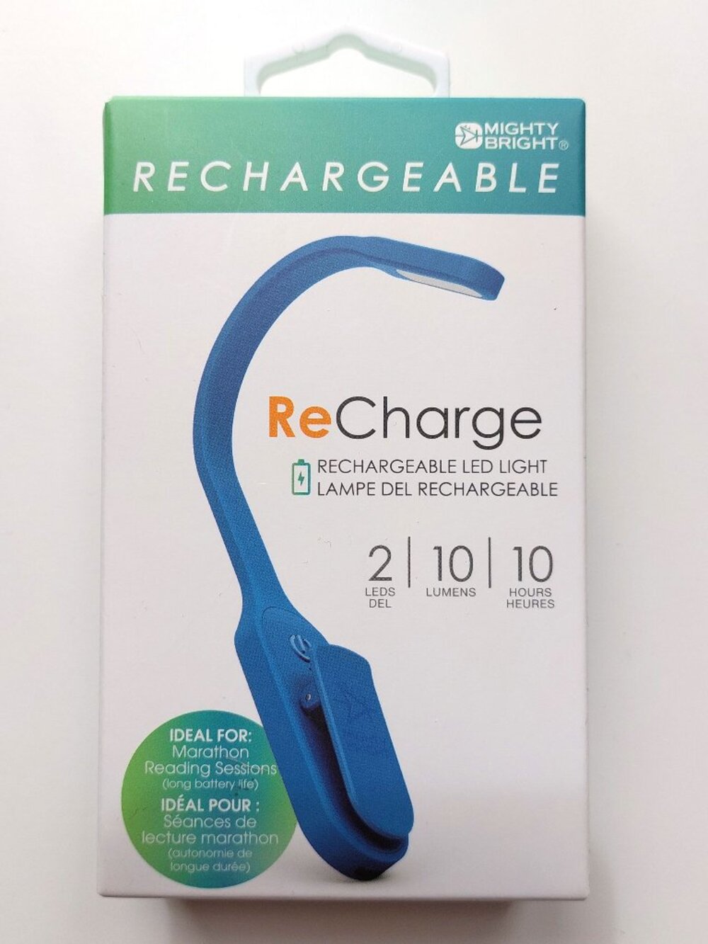 NEW Mighty Bright Rechargeable LED Book Light with Long Battery Life